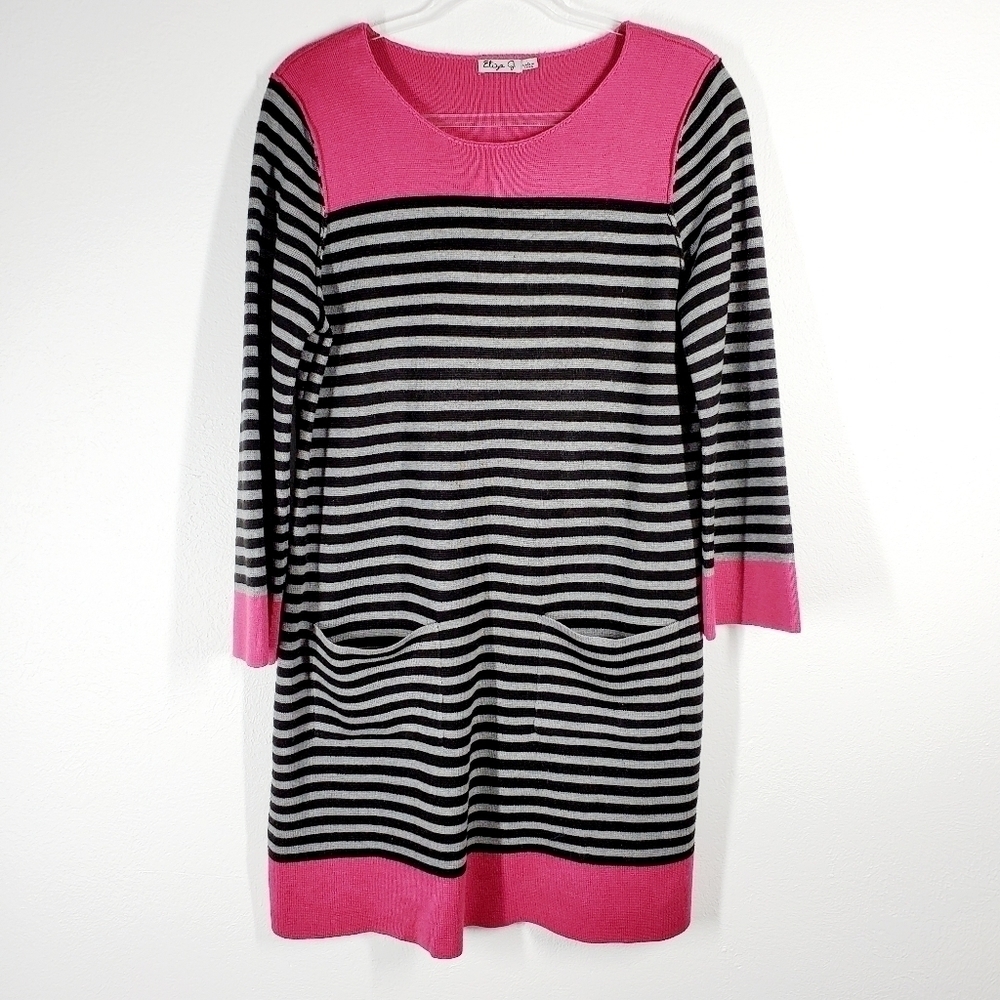 ELIZA J STRIPED SWEATER DRESS